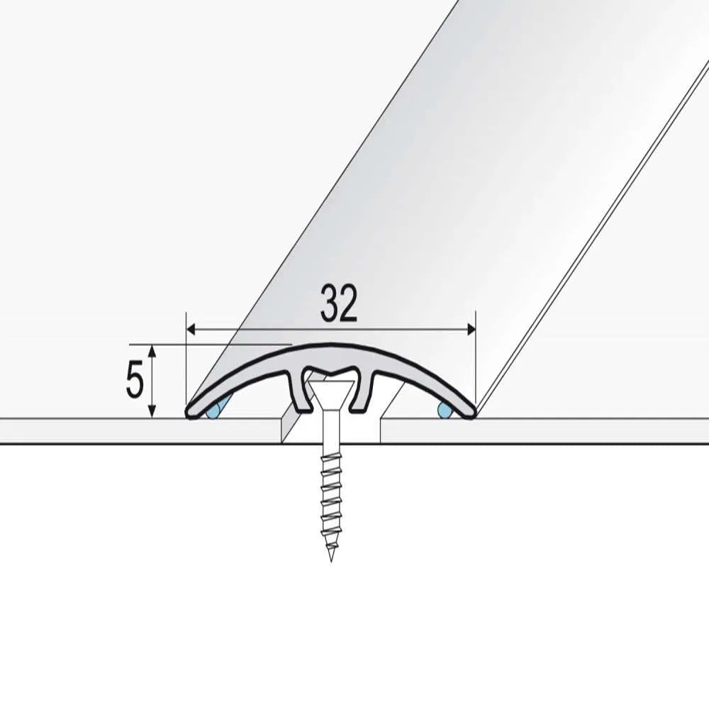 32mm Wood Effect Aluminium Threshold Strip for Doors