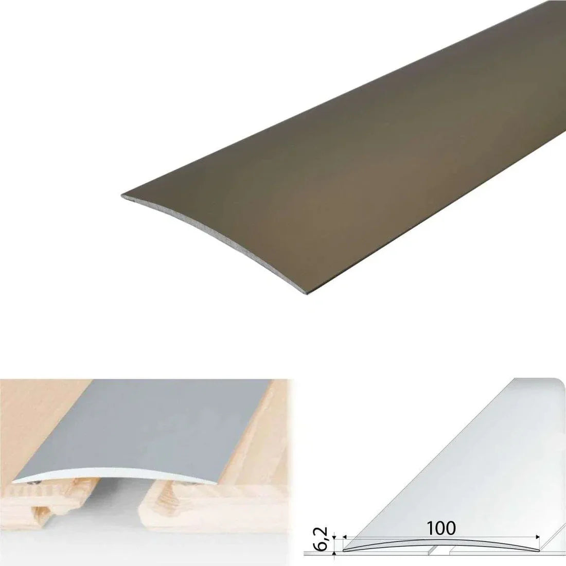 100mm Self Adhesive Anodised Aluminium Door Threshold Strip