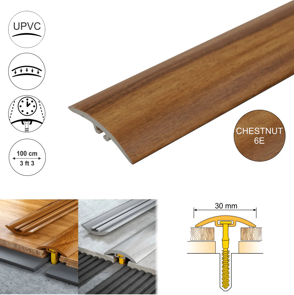 30mm Wood Effect PVC Door Transition Strip