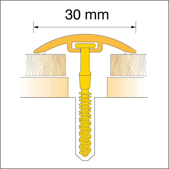 30mm Wood Effect PVC Door Transition Strip