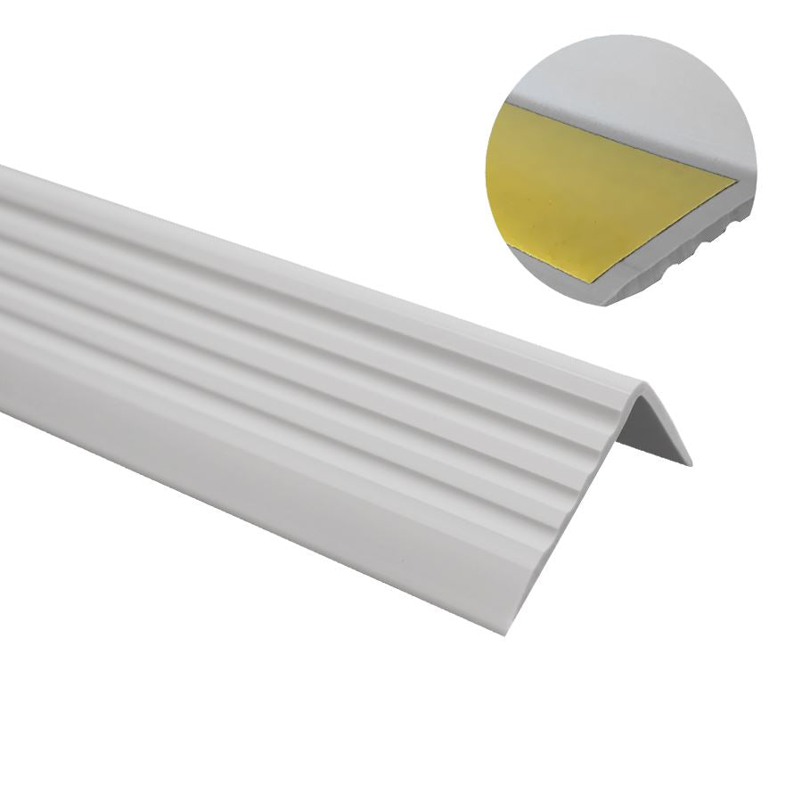 40x25mm Self Adhesive Bullnose Rubber Stair Nosing Trim - Durable, Flexible, Anti-Slip PVC Edge Trim