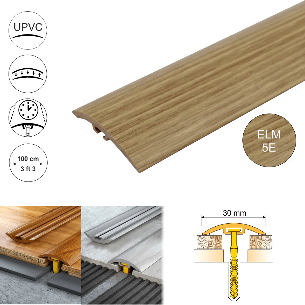 30mm Wood Effect PVC Door Transition Strip