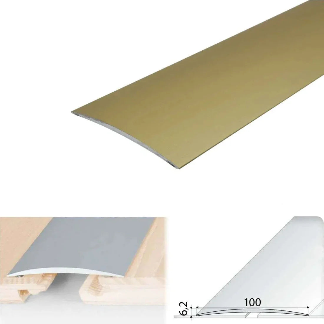 100mm Self Adhesive Anodised Aluminium Door Threshold Strip
