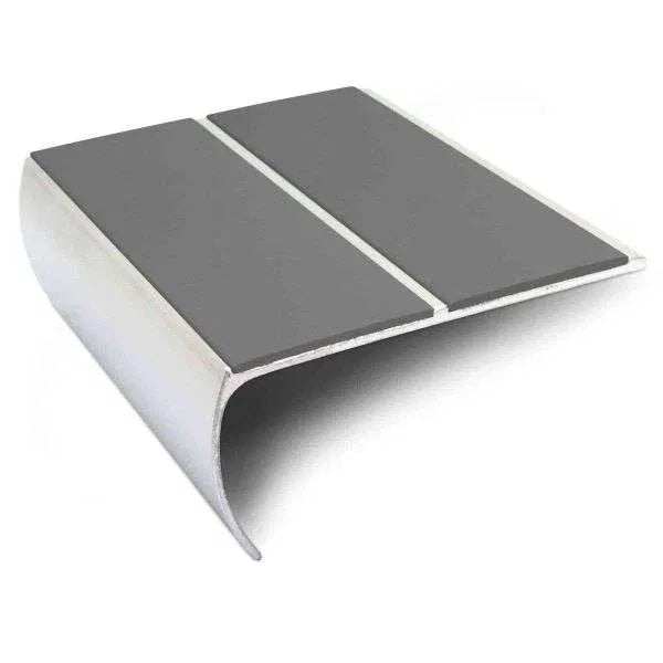 87 x 40mm Aluminium Stair Edge Trim with Slip Resistant PVC Insert