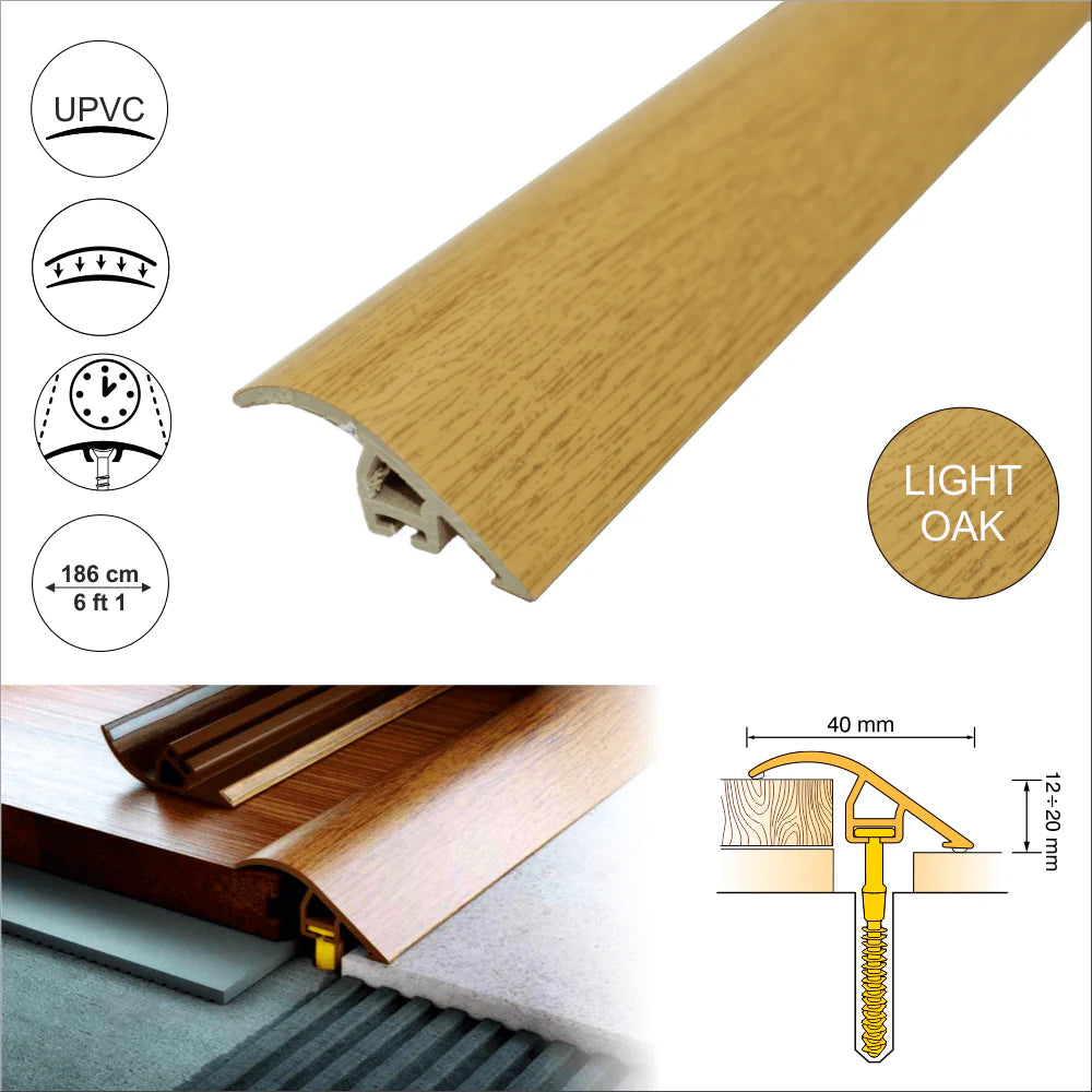 40mm Wood Effect PVC Door Threshold Ramp