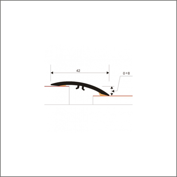 42mm Flat PVC Self Adhesive Wood Effect Door Threshold Strip