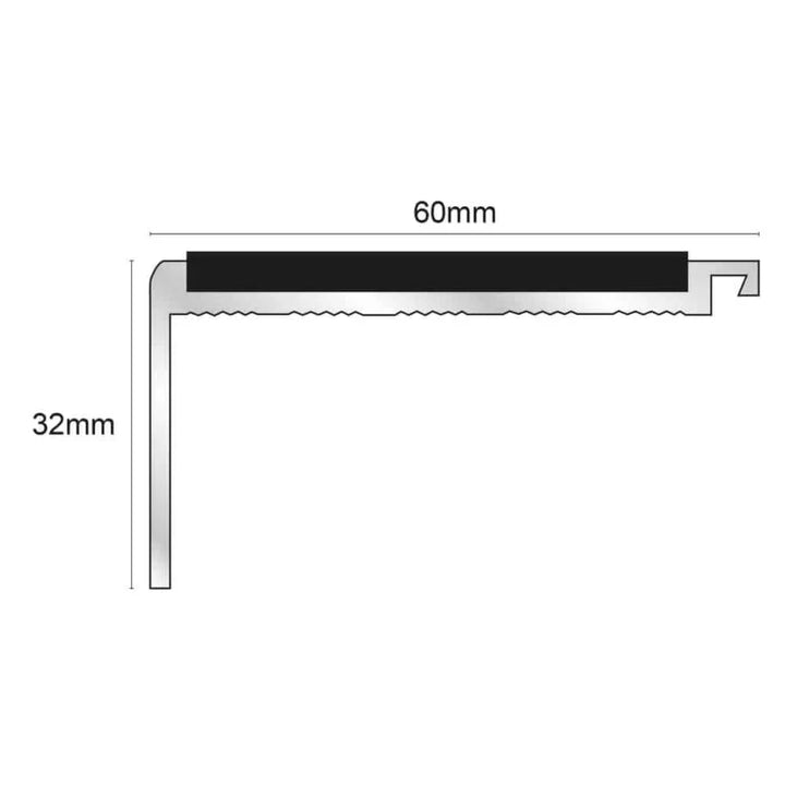 60 x 32mm Stair Nosing with Non Slip Feature