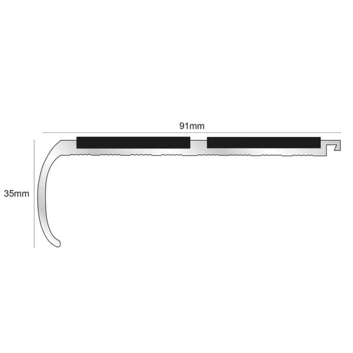 91 x 35mm Non Slip Edge Trim for Stairs