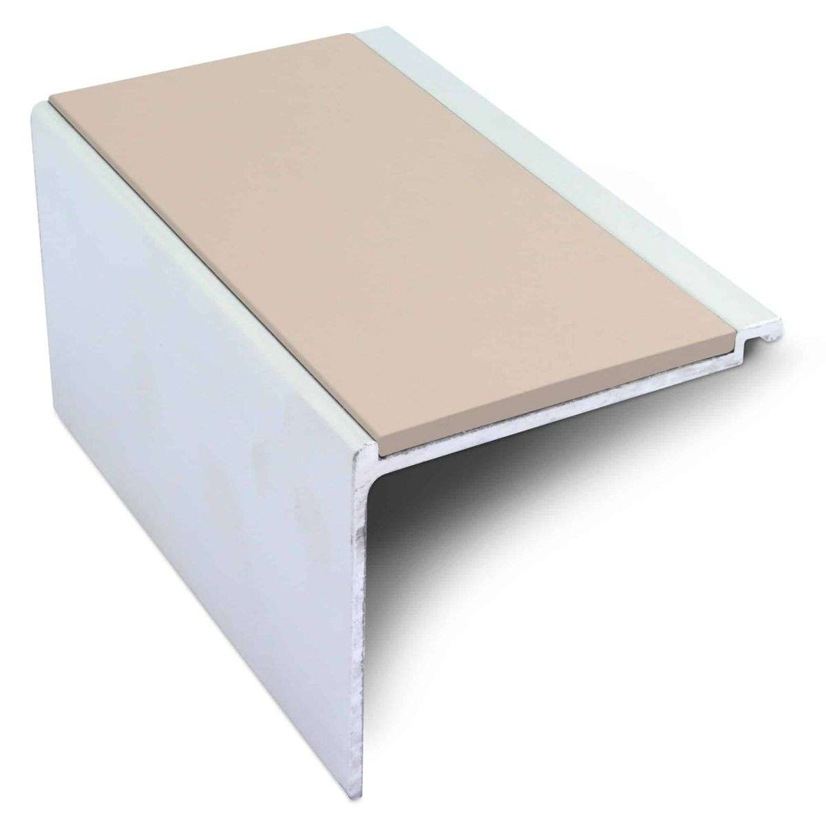 60 x 55mm Non Slip Aluminium Stair Nosing with Coloured PVC Insert