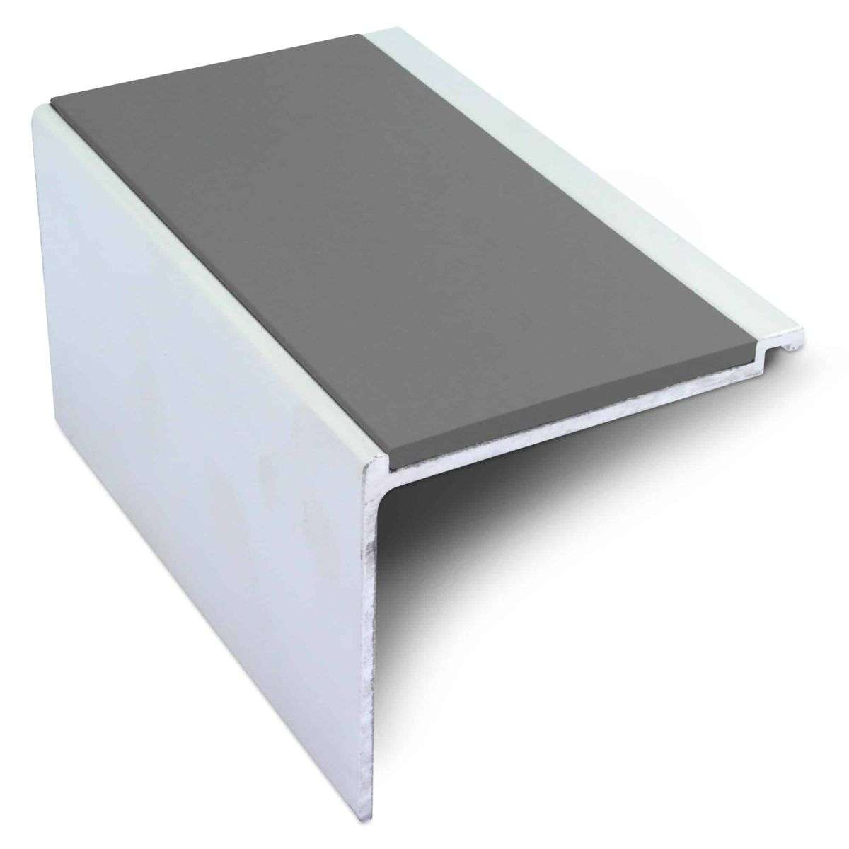 60 x 55mm Non Slip Aluminium Stair Nosing with Coloured PVC Insert