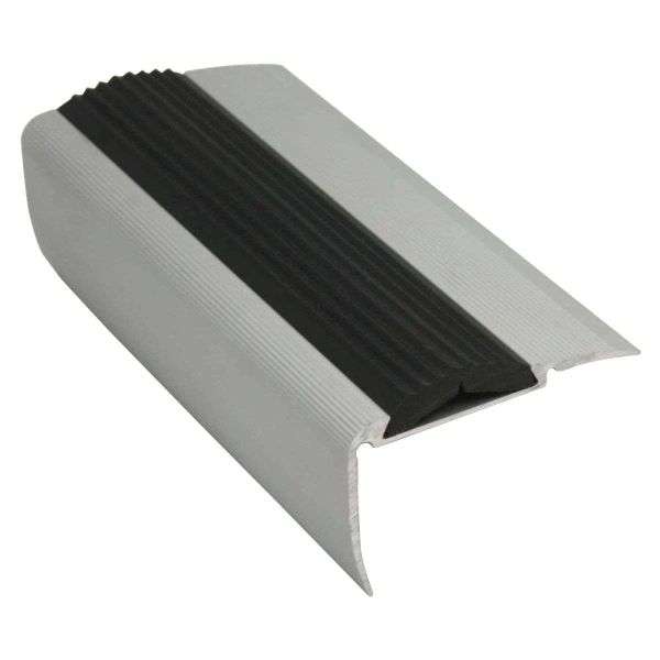 2.7m Non Slip Aluminium Stair Nosing with Rubber Insert - 54 x 30mm – Ideal for Vinyl and LVT Flooring Safety Edge
