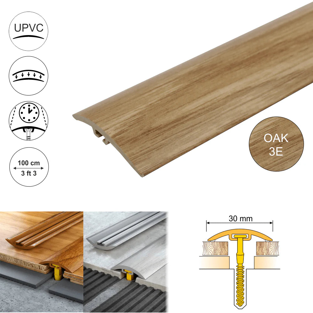 30mm Wood Effect PVC Door Transition Strip