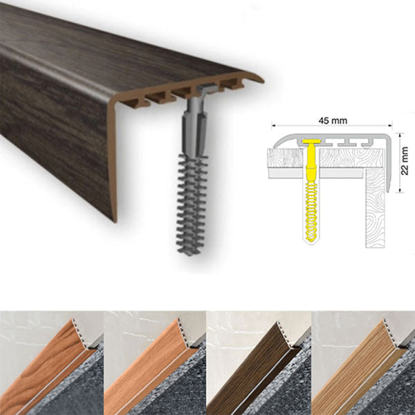 UPVC Stair Nosing Wooden Finish 45 x 22mm