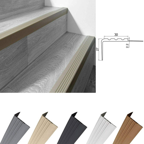 Bullnose Stair Nosing Rubber Angle Step Edge with Anti Slip Features 27 x 30mm