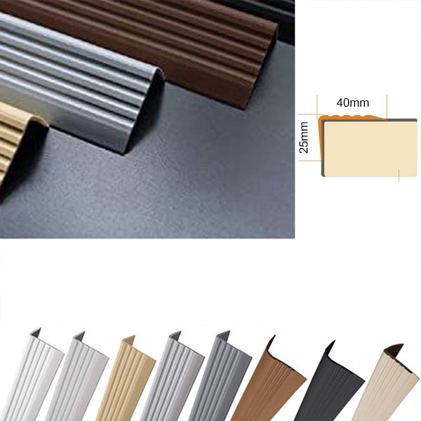 1.2m Highly Flexible Self Adhesive Bullnose Stair Nosing in Rubber for Angle Edges 40 x 25mm