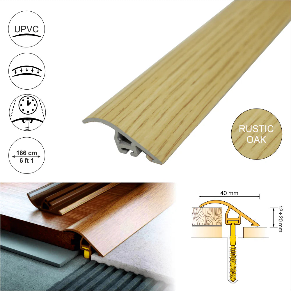 40mm Wood Effect PVC Door Threshold Ramp