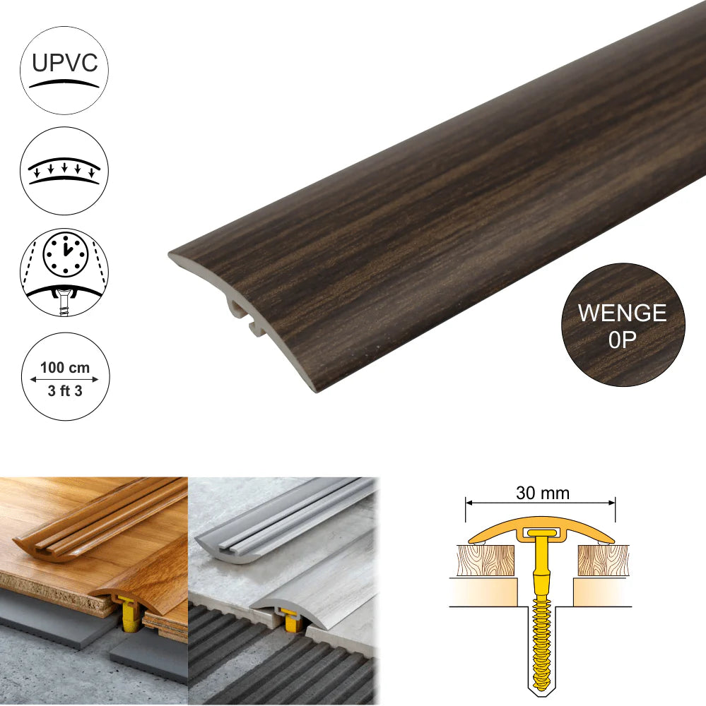 30mm Wood Effect PVC Door Transition Strip