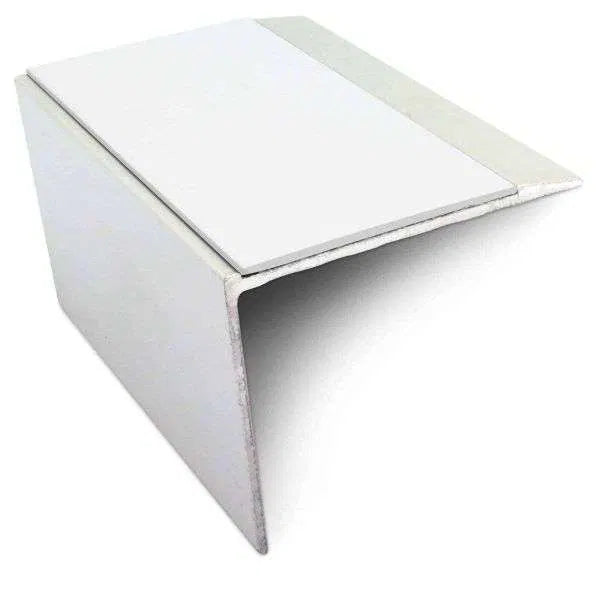 67 x 55mm Non Slip Aluminium Stair Nosing Edge Trim with PVC Insert - DDA Compliant