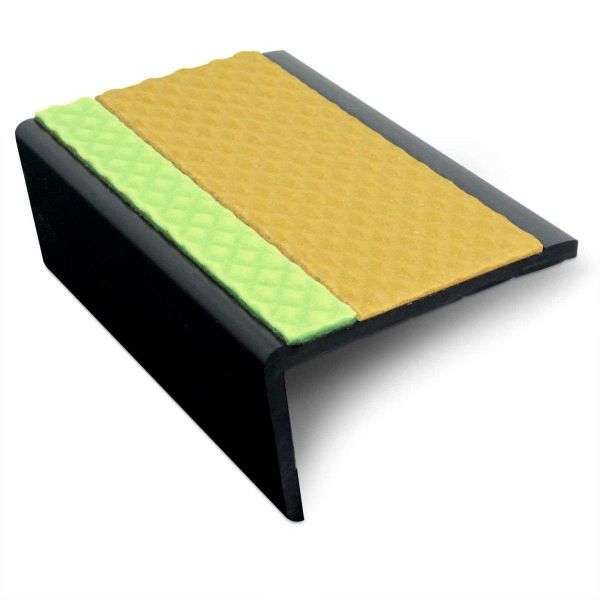 62.5 x 35mm Non Slip Tredsafe Aluminator PVC Stair Nosing, Slimline Design